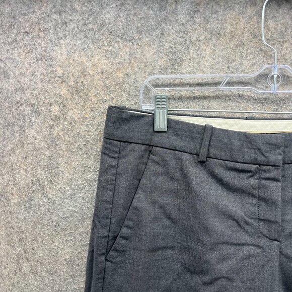 Theory Dress Pants Women 10 Charcoal Gray Wool Blend Straight Leg Modern Fit - Picture 2 of 11